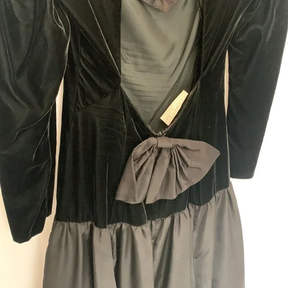 Vintage GUNNE SAX by Jessica McClintock Velvet & Taffeta Dress Black Size Medium - Picture 14 of 14